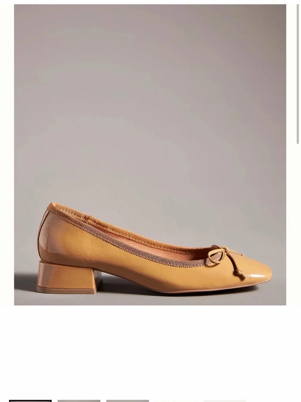 Bibi Lou tan leather ballet flats with bow detail